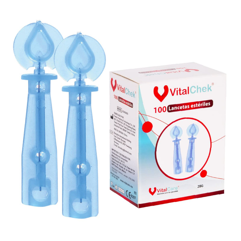 Lancetas Estériles VitalChek 100 piezas