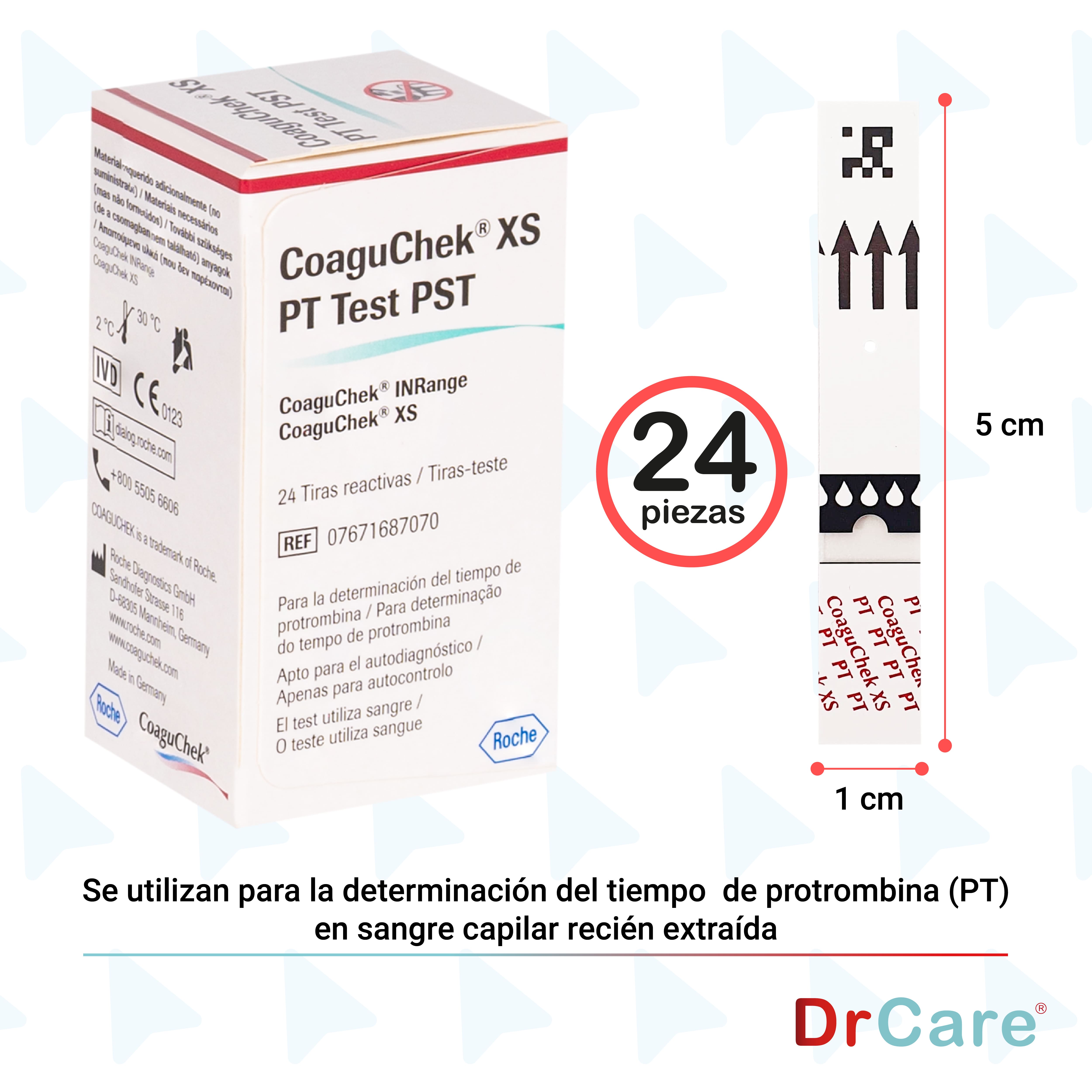 CoaguChek XS PT/INR Teststreifen – 2x24 Stück (48 Tests), Für Die Selbstkontrolle Der Blutgerinnung, Einfach & Schnell