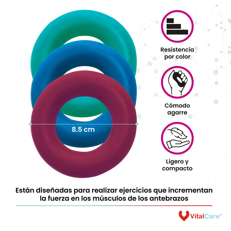 Set De 3 Ejercitadores para manos - Distintos niveles de resistencia