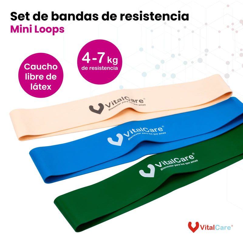 Set de 3 Bandas de Resistencia Mini Loops | Libre de Látex