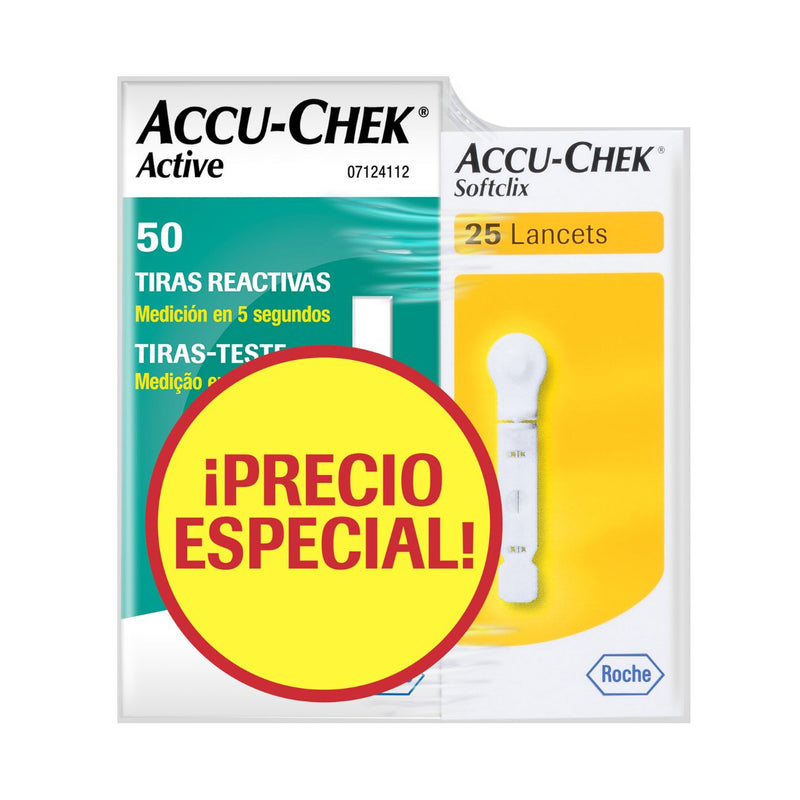 50 Tiras Reactivas Active + 25 Lancetas Softclix Gratis