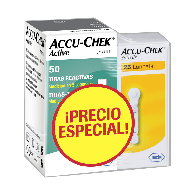 50 Tiras Reactivas Active + 25 Lancetas Softclix Gratis