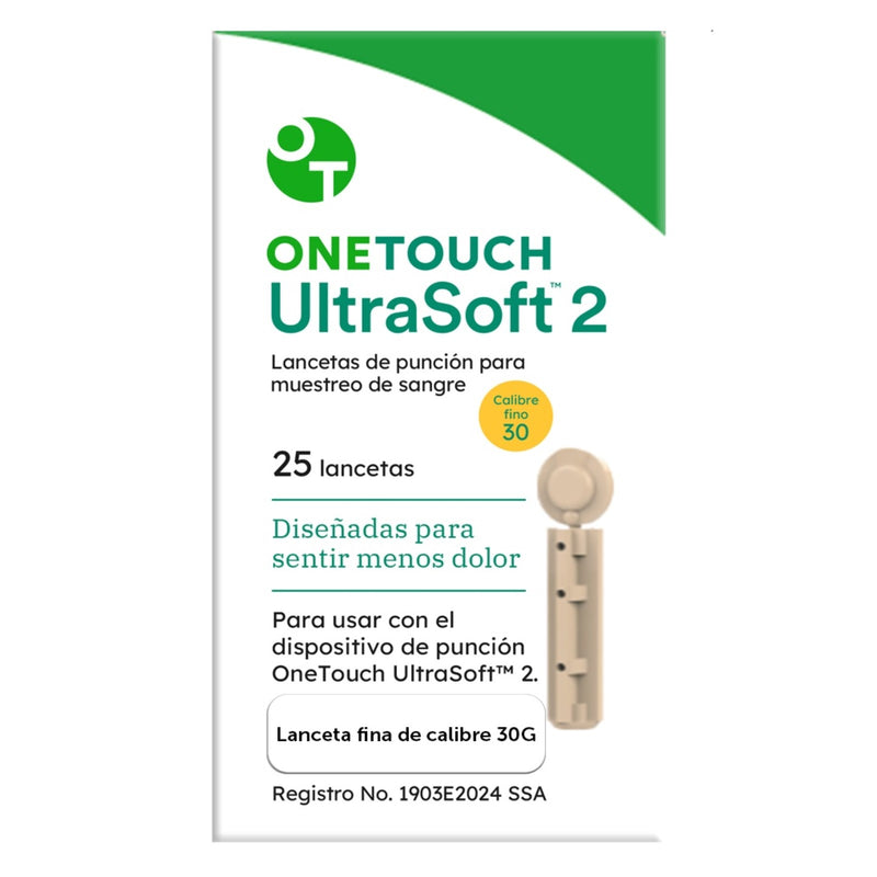 Lancetas UltraSoft 2 | 25 Piezas OneTouch