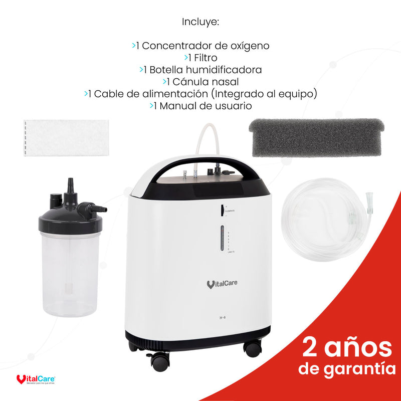 Concentrador de Oxígeno 7F-6 con Nebulizador VitalCare