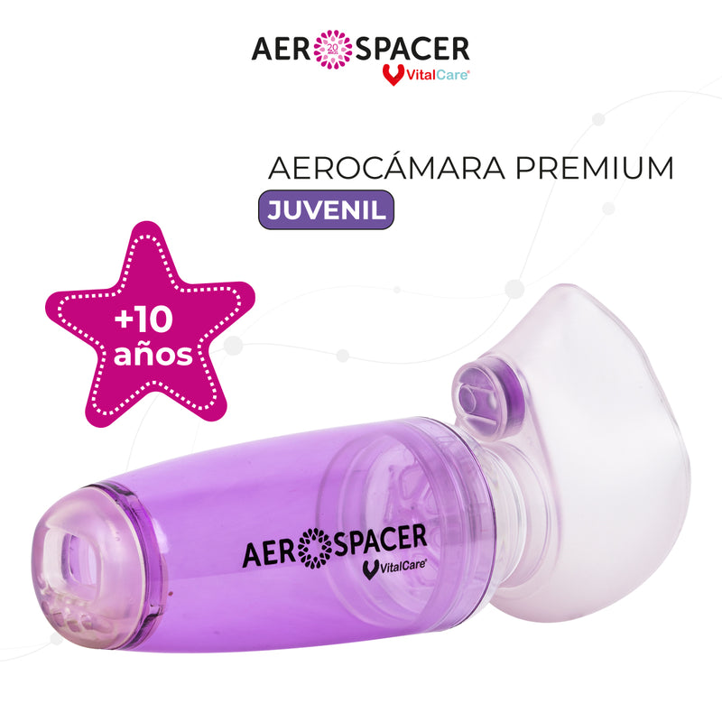 Aerocámara Premium Aerospacer con mascarilla y boquilla - Juvenil