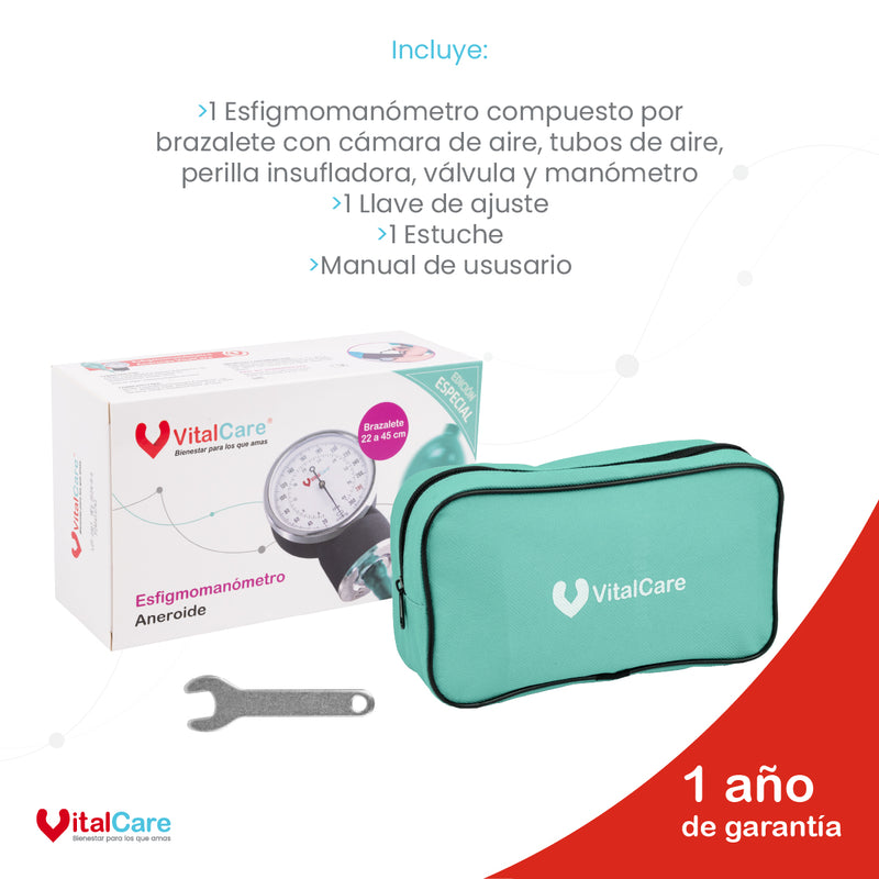 Baumanómetro Aneroide Colección Menta Con Brazalete Amplio