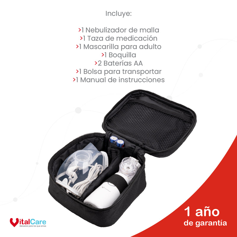 Nebulizador Portátil de Malla Finas Partículas VitalCare