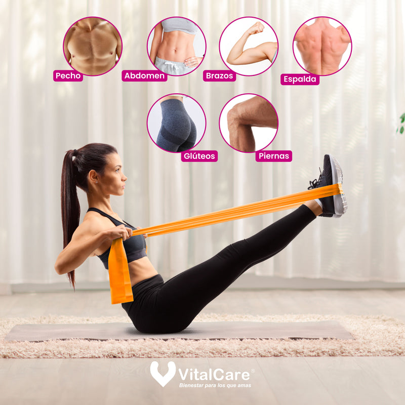 Banda de resistencia para pilates 2.2 kg Libre de Látex