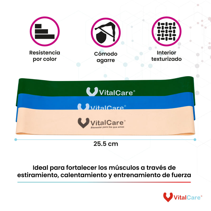 Set de 3 Bandas de Resistencia Mini Loops | Libre de Látex