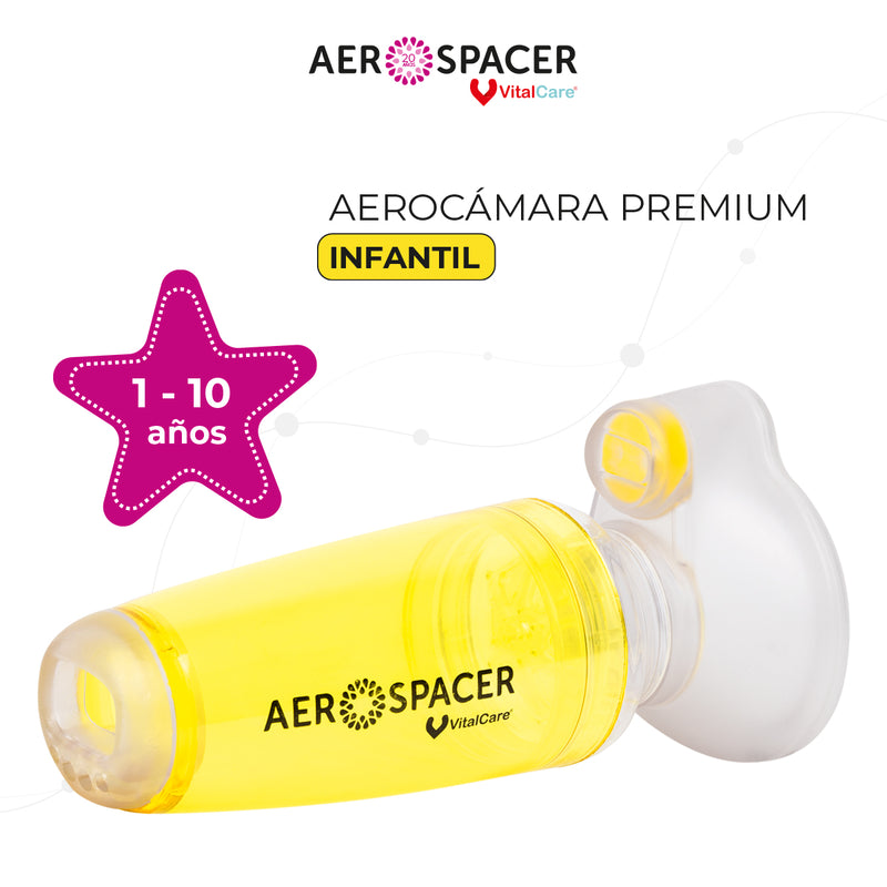 Aerocámara Premium Aerospacer con mascarilla y boquilla - Infantil
