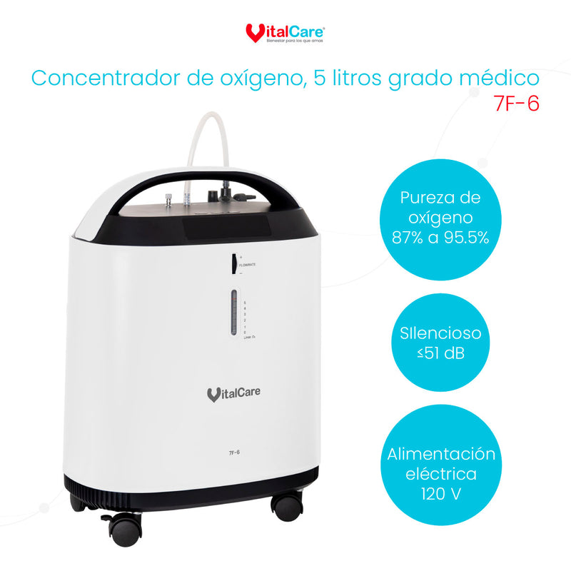 Concentrador de Oxígeno 7F-6 con Nebulizador VitalCare