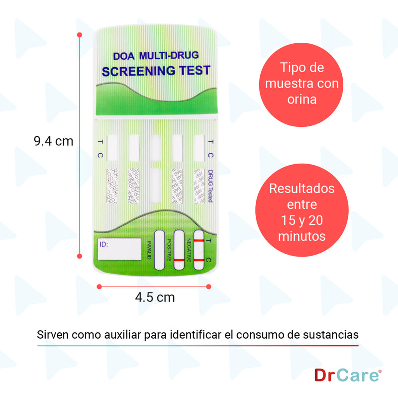 Pruebas Antidoping para Detección de Drogas 7 Parámetros