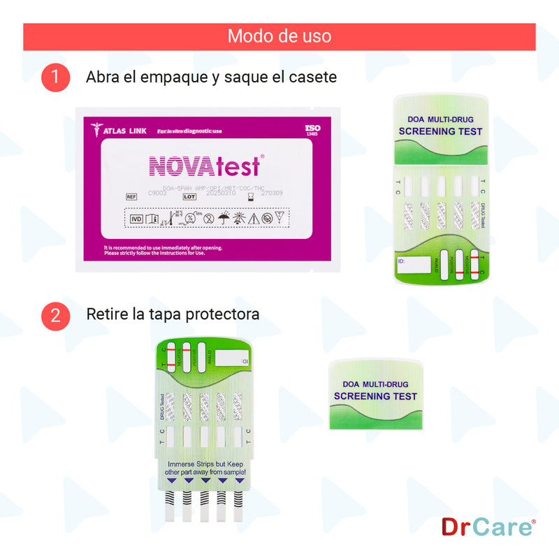 Pruebas Antidoping para Detección de Drogas 5 Parámetros