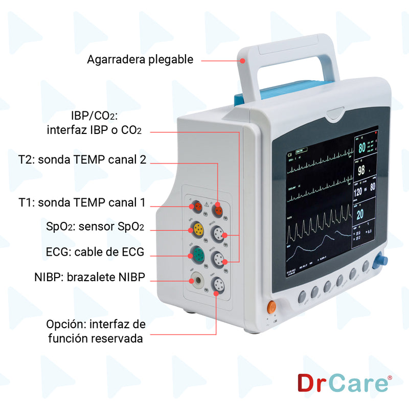 Monitor De Signos Vitales Pantalla de 8" Para Uso Veterinario
