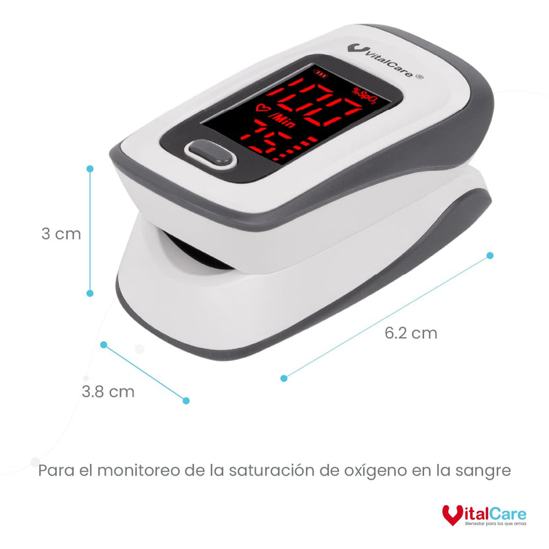 Oxímetro De Pulso Con Estuche y Baterías VitalCare