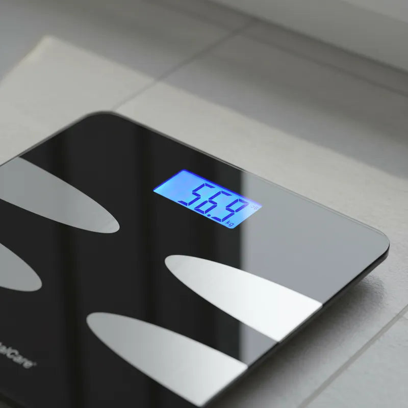 Báscula de composición corporal de 4 electrodos con Bluetooth