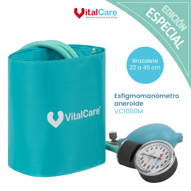 Baumanómetro Aneroide Colección Menta Con Brazalete Amplio