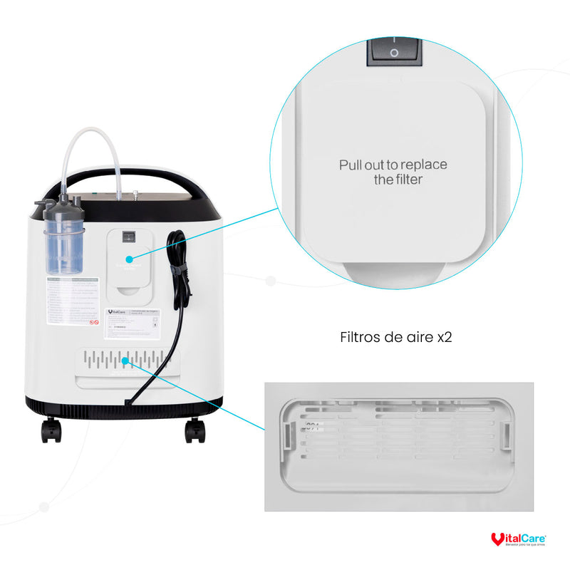 Concentrador de Oxígeno 7F-6 con Nebulizador VitalCare