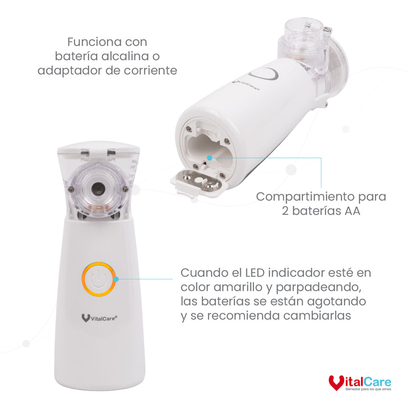 Nebulizador Portátil de Malla Finas Partículas VitalCare