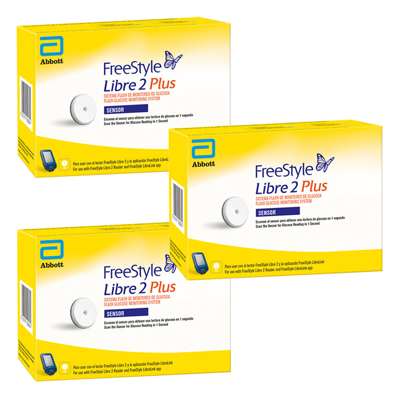 Kit De 3 Sensores FreeStyle Libre 2 Plus Para Monitoreo De Glucosa