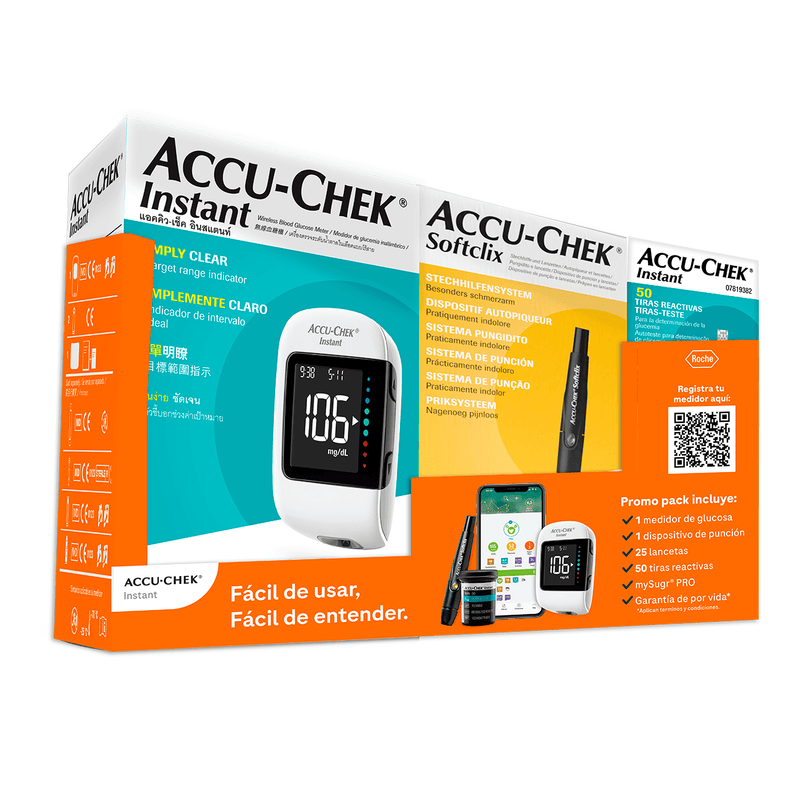 Promo pack Accu-Chek Instant + 25 Lancetas y Puncionador Softclix + 50 Tiras reactivas