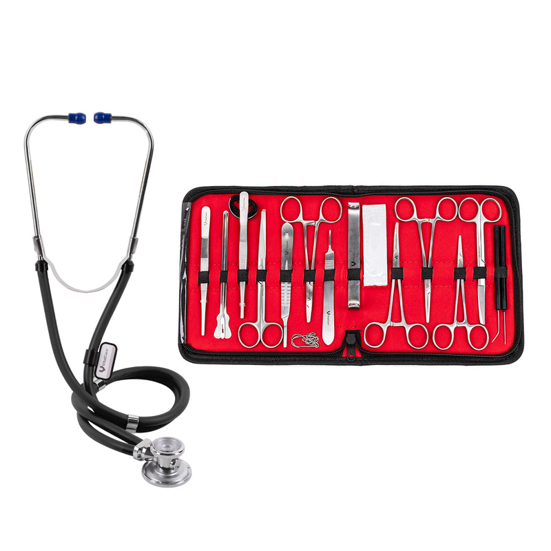 Kit Estetoscopio Multifuncional y Estuche de Disección 20 Piezas | VitalCare