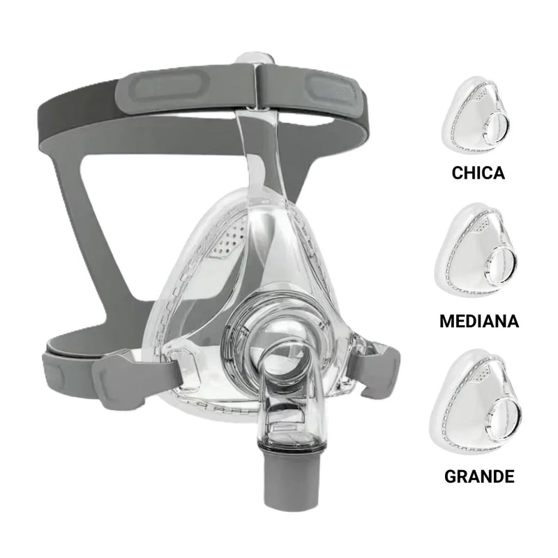 KIT MASCARILLA Oronasal BMC F5 con Soporte Frontal para CPAP y BiPAP | Incluye Talla S, M, L |