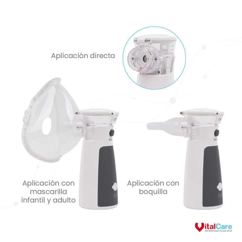 Nebulizador Portátil de Malla Finas Partículas VitalCare
