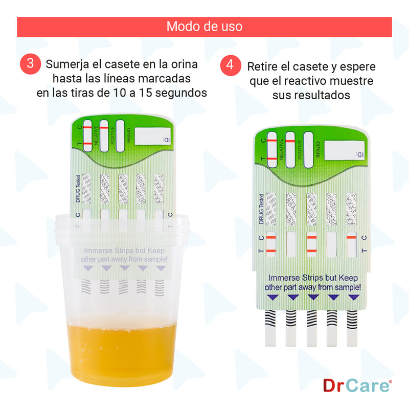 Pruebas Antidoping para Detección de Drogas 5 Parámetros