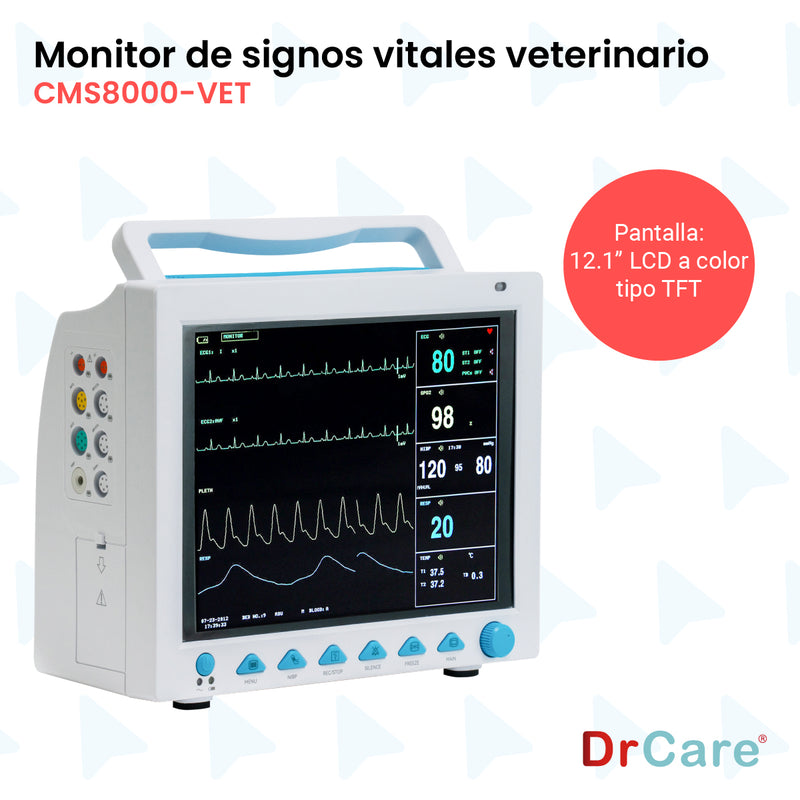 Monitor De Signos Vitales Pantalla de 12" Uso Veterinario