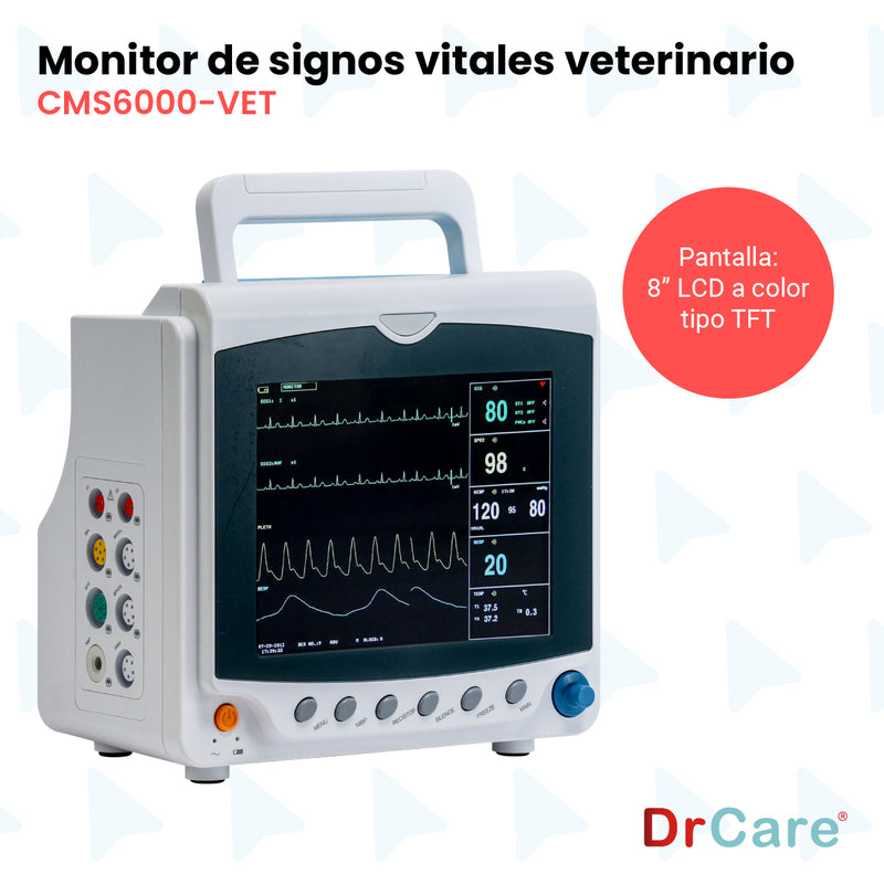 Monitor De Signos Vitales Pantalla de 8" Para Uso Veterinario