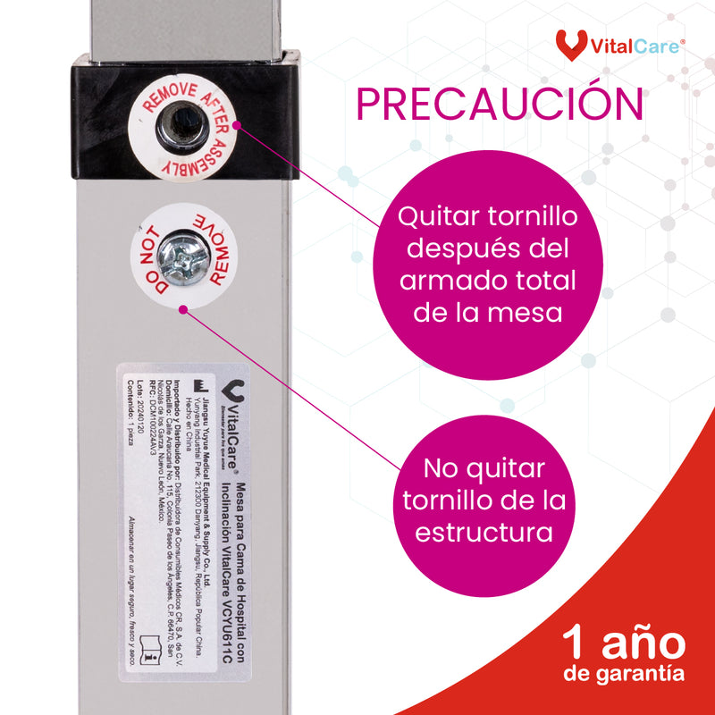 Mesa Fija Premium Para Cama De Hospital