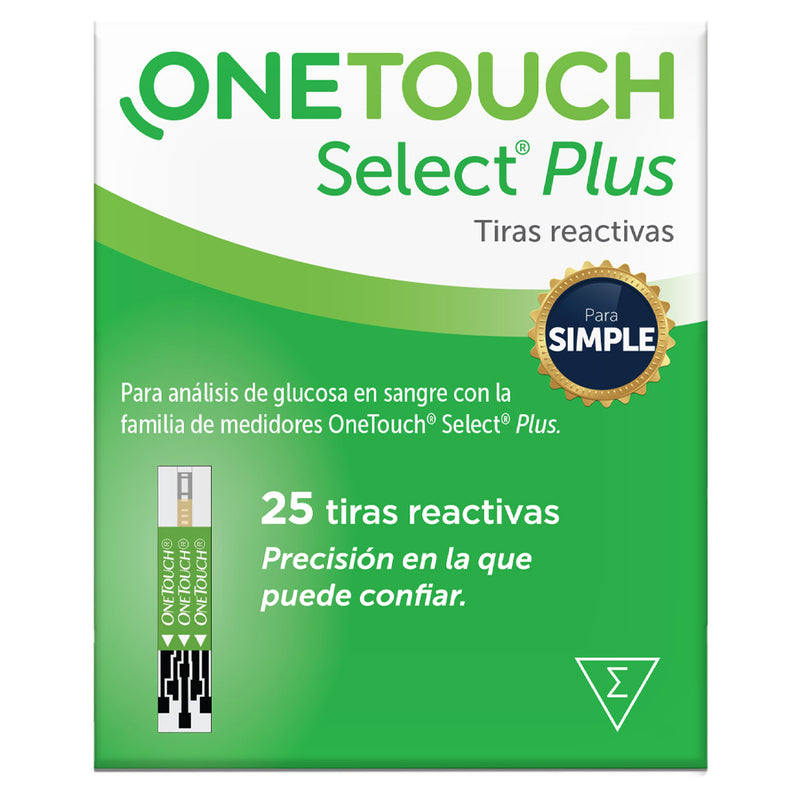 Tiras Reactivas Select Plus 25 Piezas OneTouch