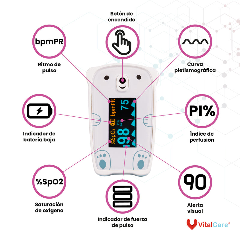 Oxímetro Pediátrico De Pulso VitalCare