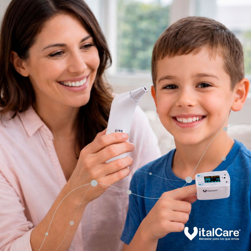 Kit Oxímetro de Pulso Pediátrico y Termómetro Infrarrojo | VitalCare