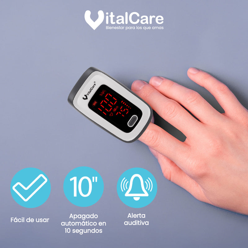 Oxímetro De Pulso Con Estuche y Baterías VitalCare