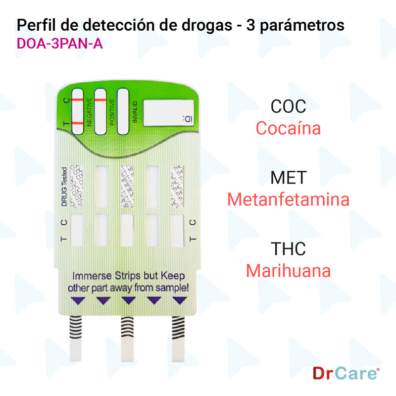 Pruebas Antidoping para Detección de Drogas 3 Parámetros
