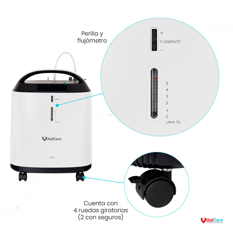 Concentrador de Oxígeno 7F-6 con Nebulizador VitalCare