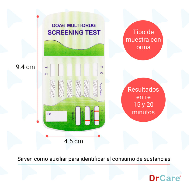 Pruebas Antidoping para Detección de Drogas 6 Parámetros