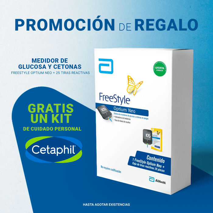 Medidor De Glucosa Y Cetonas Freestyle Optium Neo + 25 Tiras Reactivas