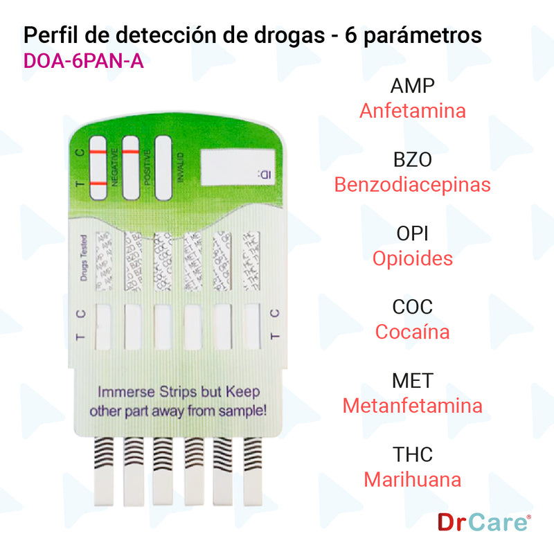Pruebas Antidoping para Detección de Drogas 6 Parámetros