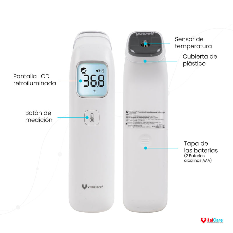 Termómetro Infrarrojo Para Temperatura Corporal YT-2 VitalCare