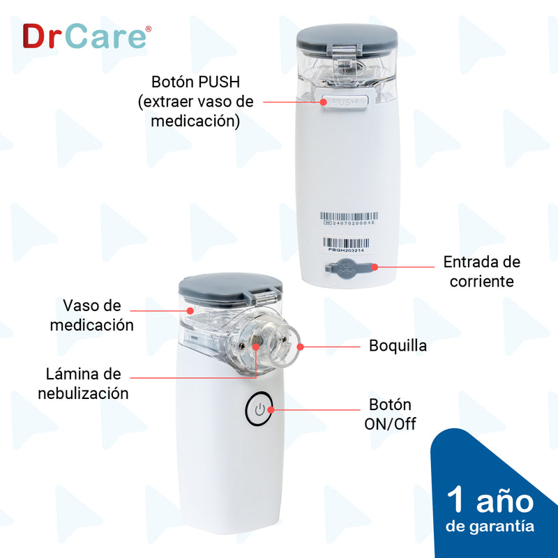 Nebulizador Portátil De Malla Uso Veterinario