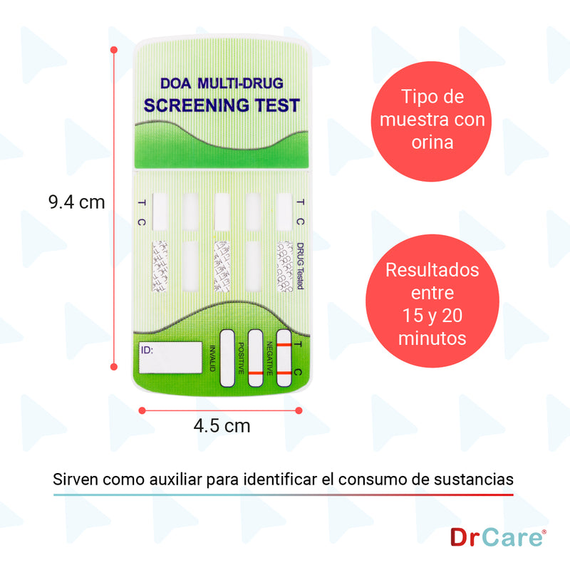 Pruebas Antidoping para Detección de Drogas 3 Parámetros