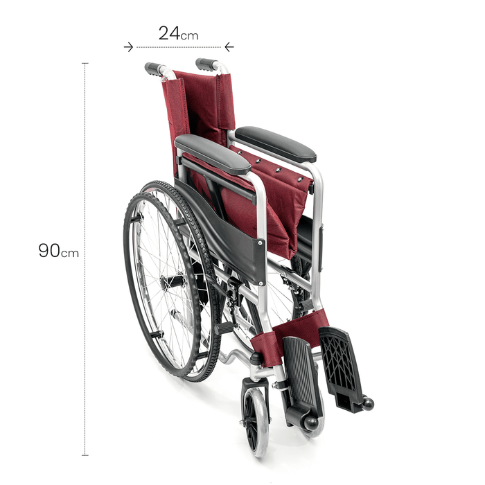 Silla de Ruedas Plegable de Acero Inoxidable con Ruedas Inflables