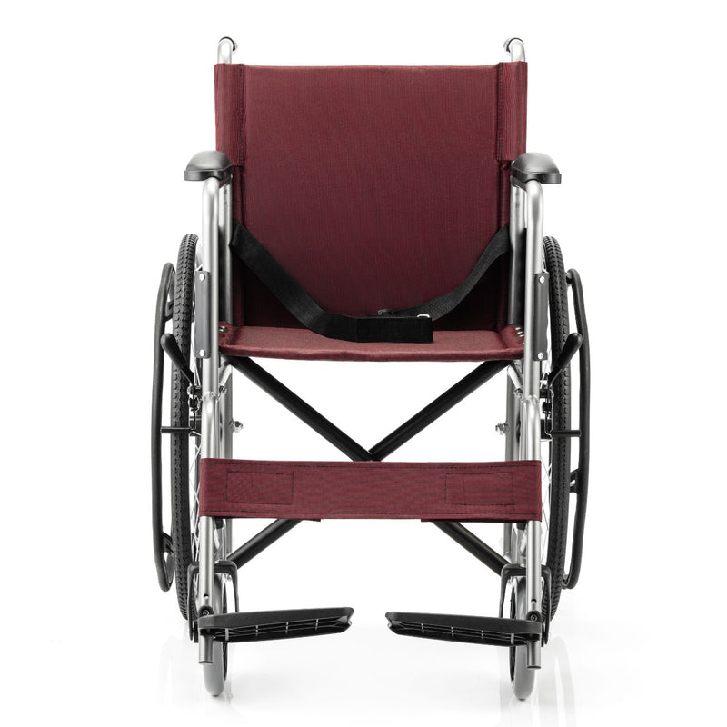 Silla de Ruedas Plegable de Acero Inoxidable con Ruedas Inflables