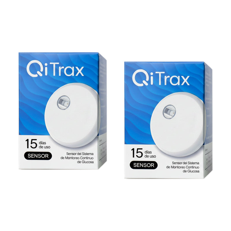Sensor Monitoreo Glucosa Continuo Bluetooth QiTrax 2 piezas