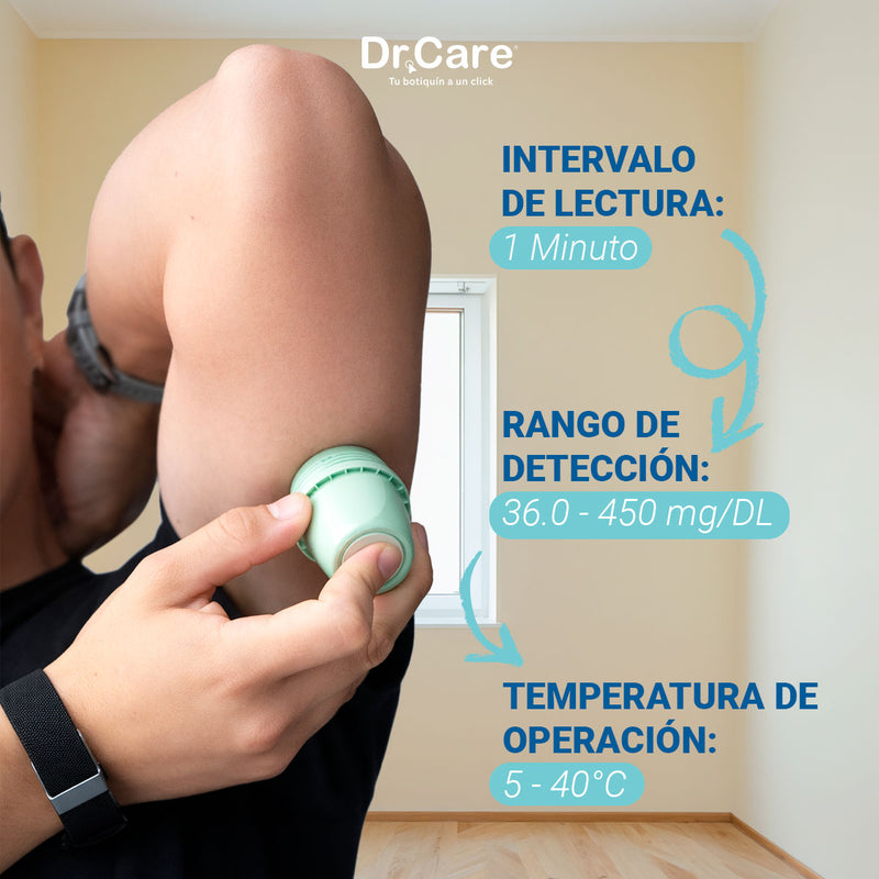 Sensor Monitoreo Glucosa Continuo Bluetooth QiTrax 2 piezas