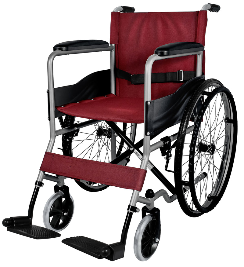 Silla de Ruedas Plegable de Acero Inoxidable con Ruedas Inflables