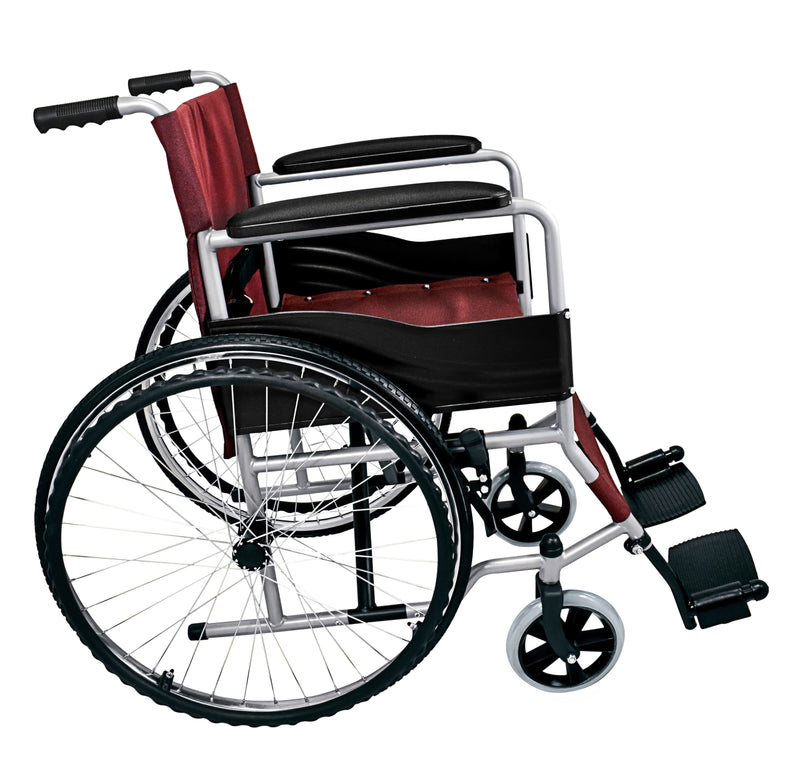 Silla de Ruedas Plegable de Acero Inoxidable con Ruedas Inflables